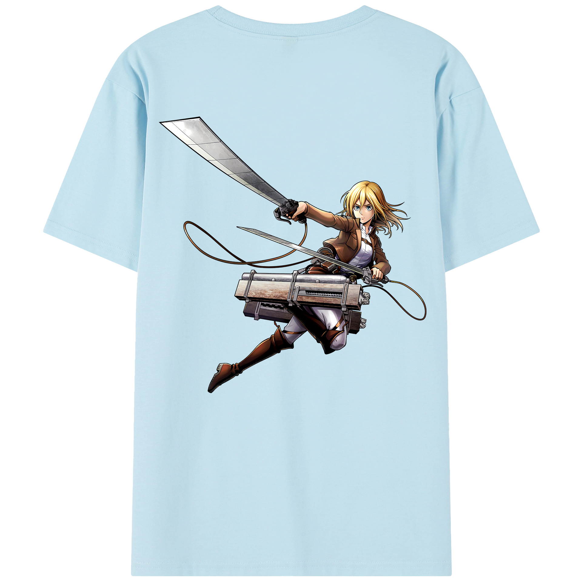 （画像用） 進撃の巨人 クリスタ·レンズ Attack on Titan Christa Lenz 綿100％半袖Tシャツ（背面プリント）